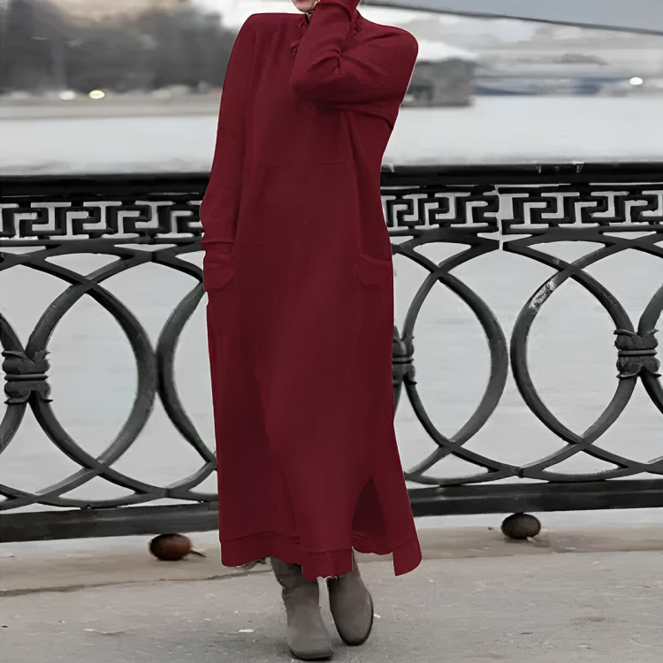 Gerda™| Lange Strickkleid