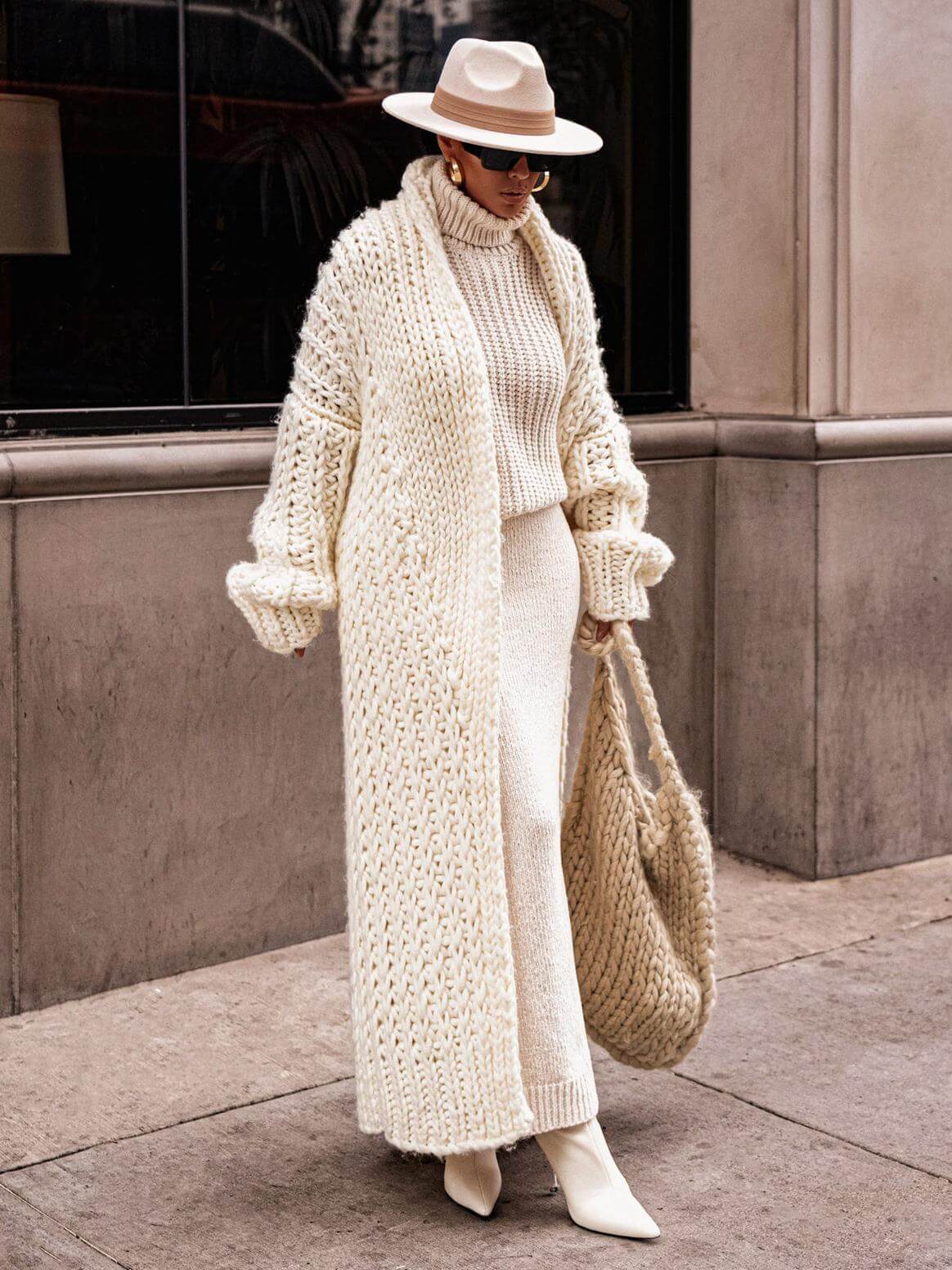 Ivory™| Strickmantel