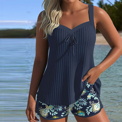 Melina™ | Gestreifter Tankini mit Zweiteiligem Strandshort
