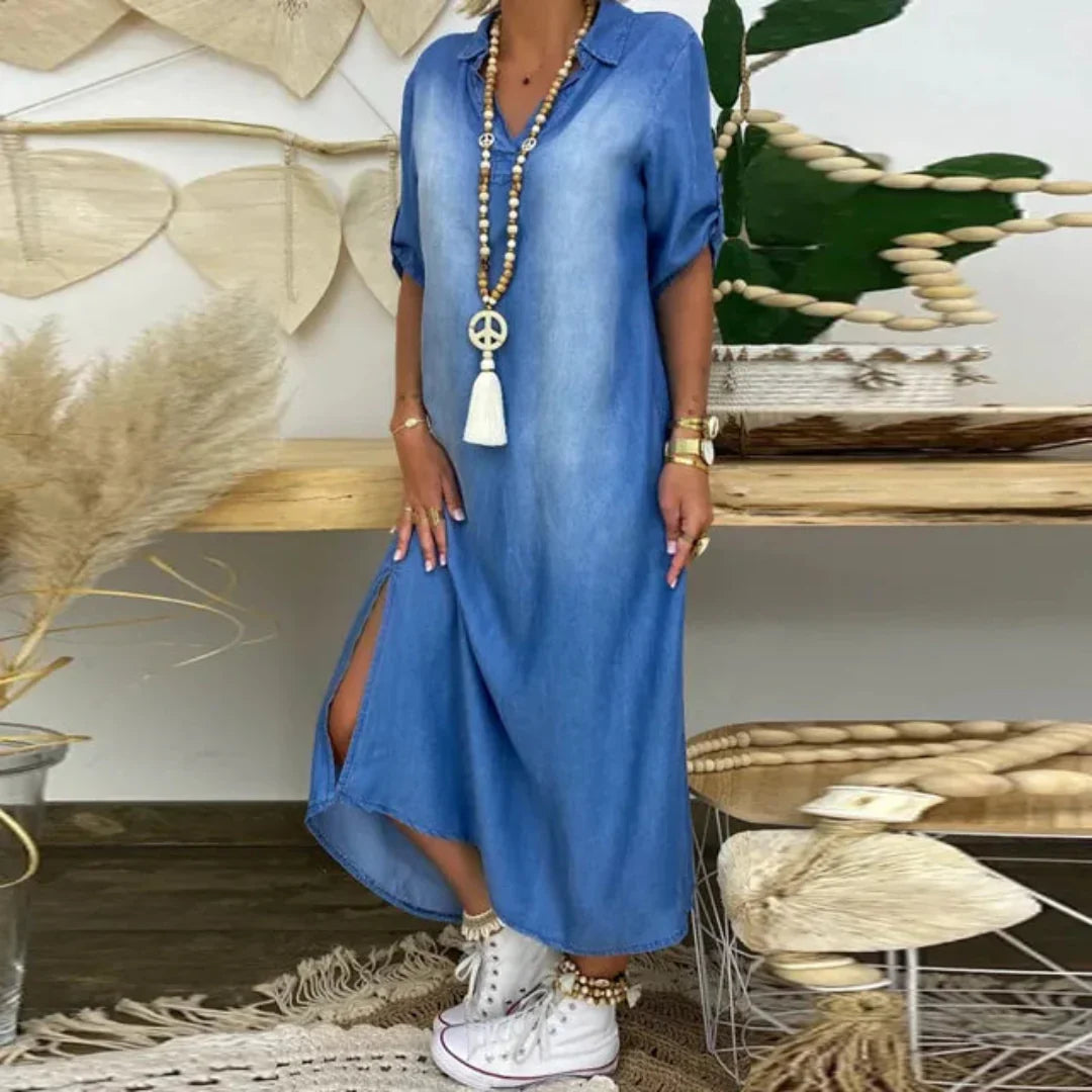 Yazmin™| Kleid im Denim-Look