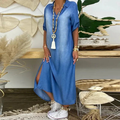 Yazmin™| Kleid im Denim-Look